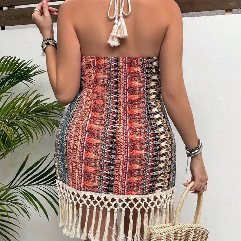 Bohemian Tassel Hem Dress